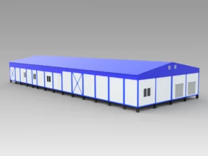 3d model of a slaughterhouse building, outside view.